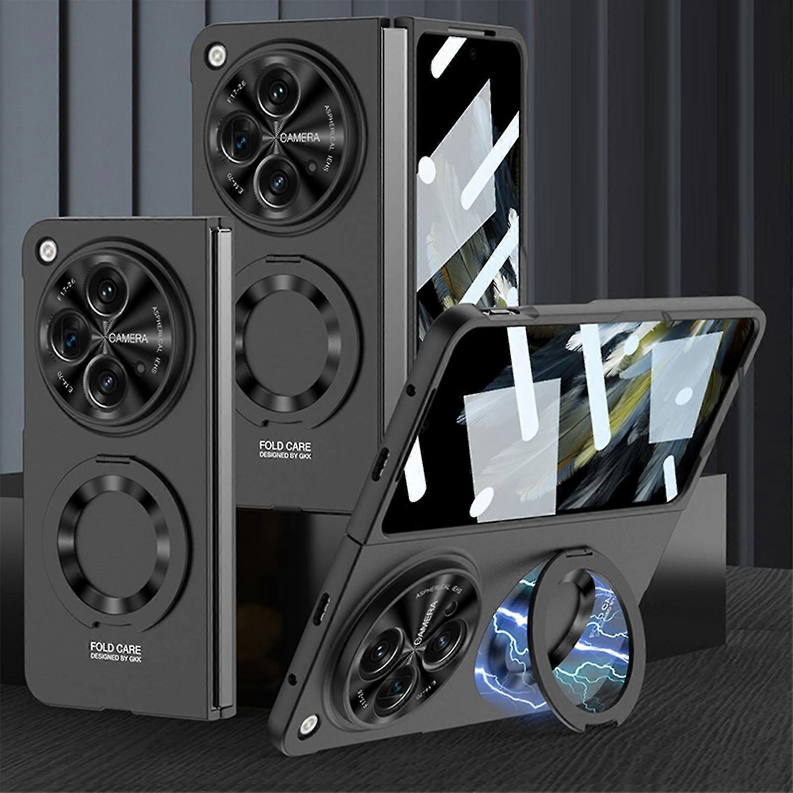 For Oneplus Open Kickstand Case, Heavy Duty Shockproof Cover With Screen Protector&magsafe Ring Holder Slim Protective Phone Case