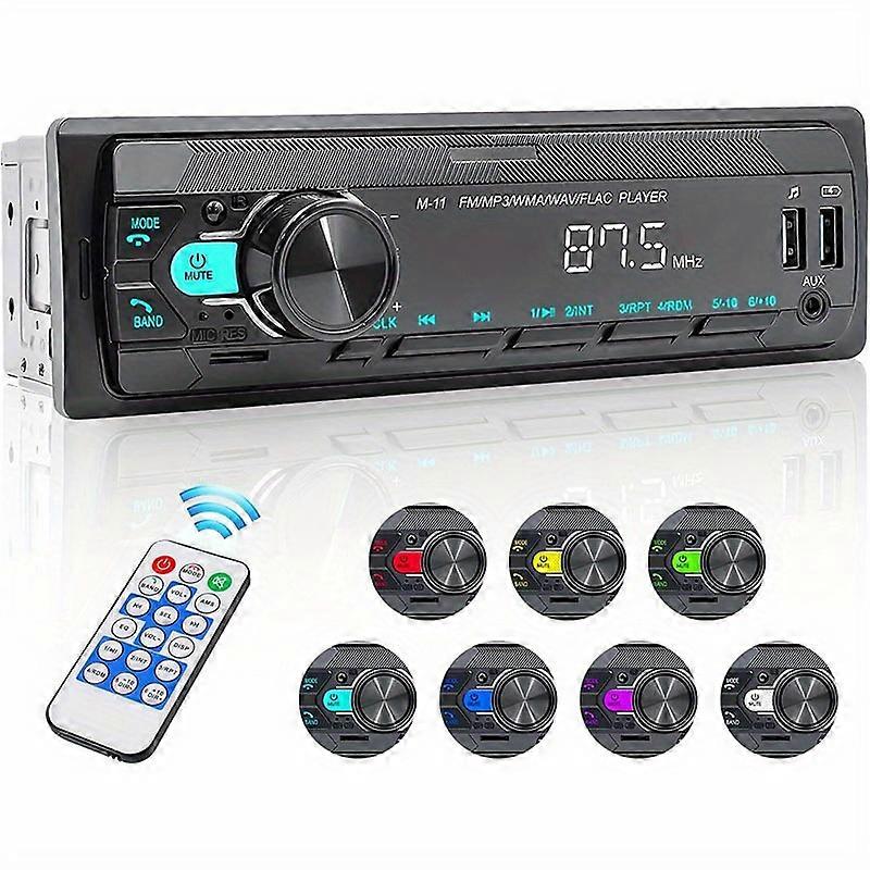 1pc 1DIN Car Stereo Receiver In-Dash Car Radio Digital BT Audio Music Stereo MP3 Player, Hands-Free Calling, FM Remote Control Hi-Fi, Fast Charging