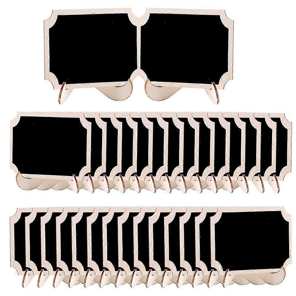30Pcs Mini Chalkboard Food Labels for Party Buffet, Wooden Small Chalk Board Signs (Rectangle Notch