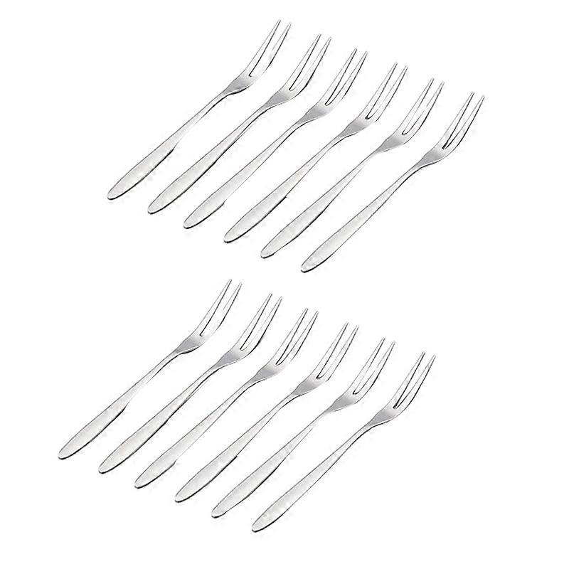 12 Pcs Dessert Forks,5.1 InchStainless Steel Mini Salad Fruit Fork Tasting Forks Fork