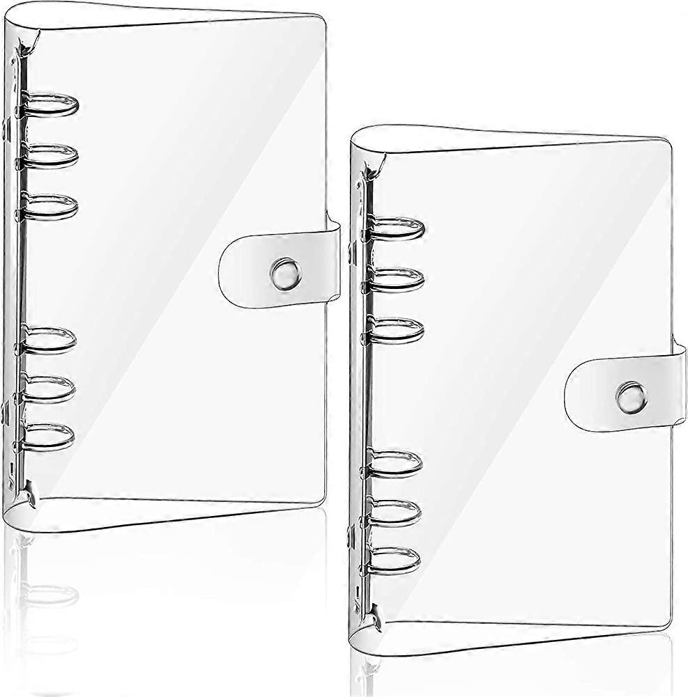 2 Adet Heilwiy Şeffaf Yumuşak Pvc 6 Halkalı Bağlayıcı Kapak Çıtçıtlı Düğme Kapatma Gevşek Yaprak Hediye