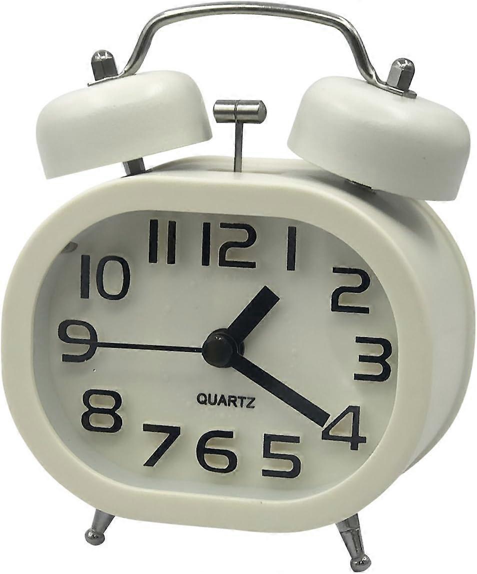 Retro Analog Alarm Clock , Twin Bell Quartz Alarm Clocks Bedside Clock Alarm Battery Operated with Nightlight