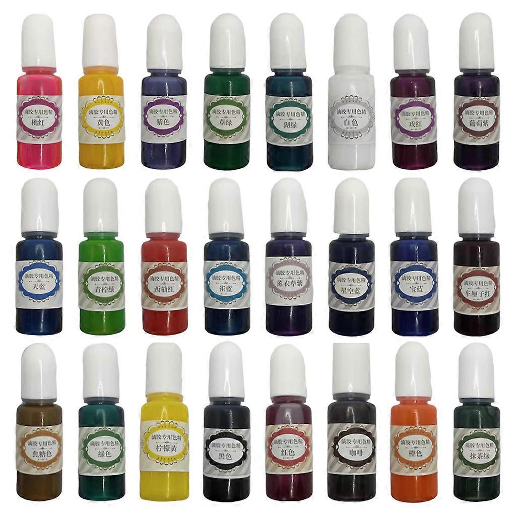 24 Colors Epoxy Pigment Liquid Pearl Coloring Dye Ink Diffusion UV Resin Crafts