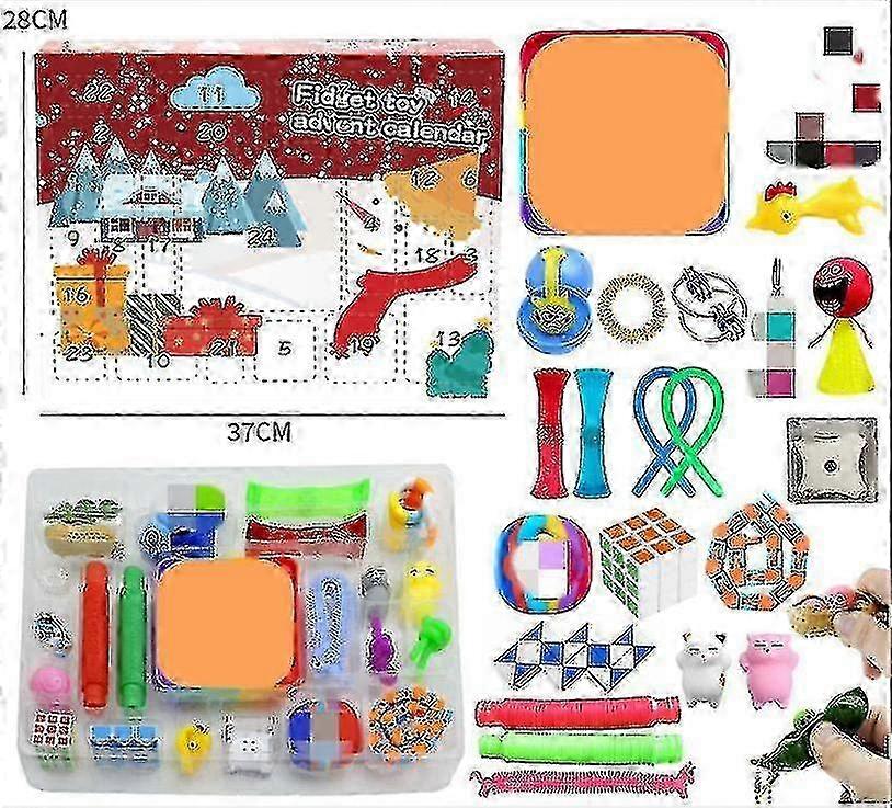 Karácsonyi adventi naptár Ajándék Fidget Játékok Stressz Relief Fidget Játék Vak Doboz Gyerekek