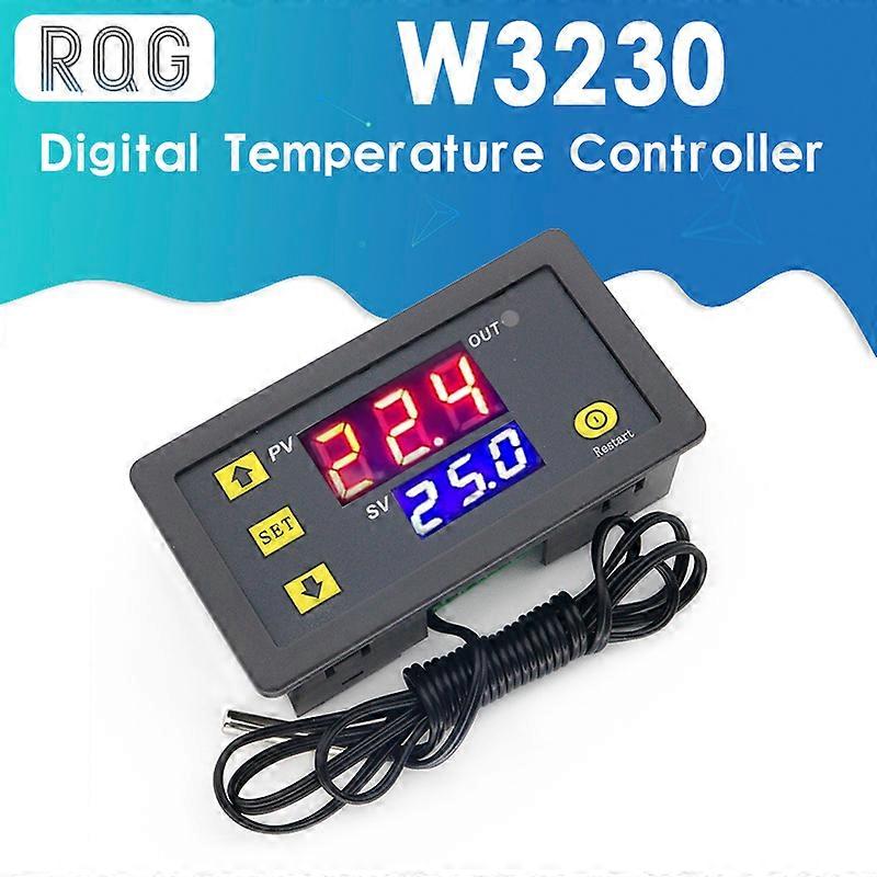 W3230 DC AC Digital Temperature Controller LED Display Thermostat With Heating Cooling Switch NTC Sensor