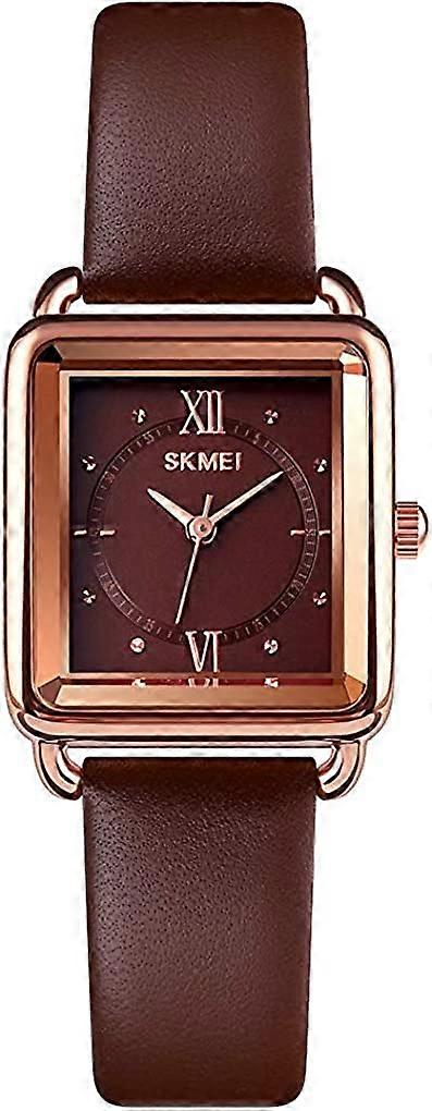 Square Watches for Women Slim Light Leather Band Small Waterproof Fashion Casual Simple Quartz Analog Wrist Watch Gifts 1702-red
