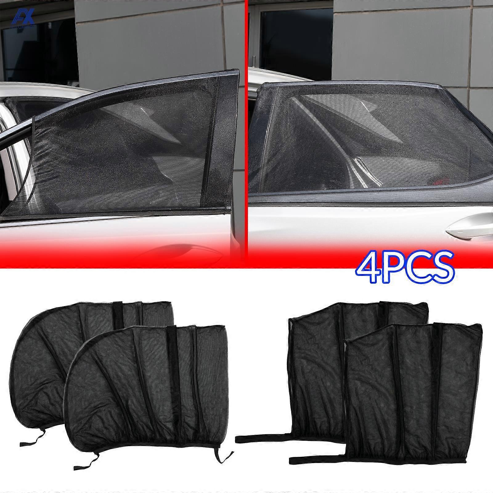 4pcs Car Sun Shade Styling Accessories UV Protect Curtain Front Rear Side Window Sunshade Mesh Sun Visor Protection Window Films
