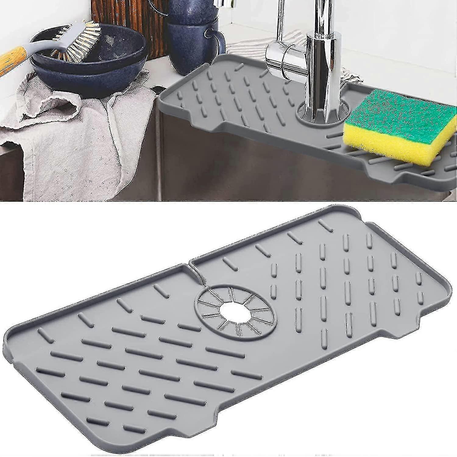 Kuchyňský dřez Splash Faucet Guard, Silic Faucet Rukojeť Odkapávací podložka, Kohoutek Mat Pro Kuchyňský Dřez