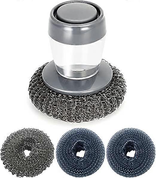 Dww-Brosse Vaisselle, Brosse de Nettoyage pour Vaisselle avec Tte de Brosse de Rechange , Rutilisable et Durable pour Nettoyer Les Casseroles, Les Ta