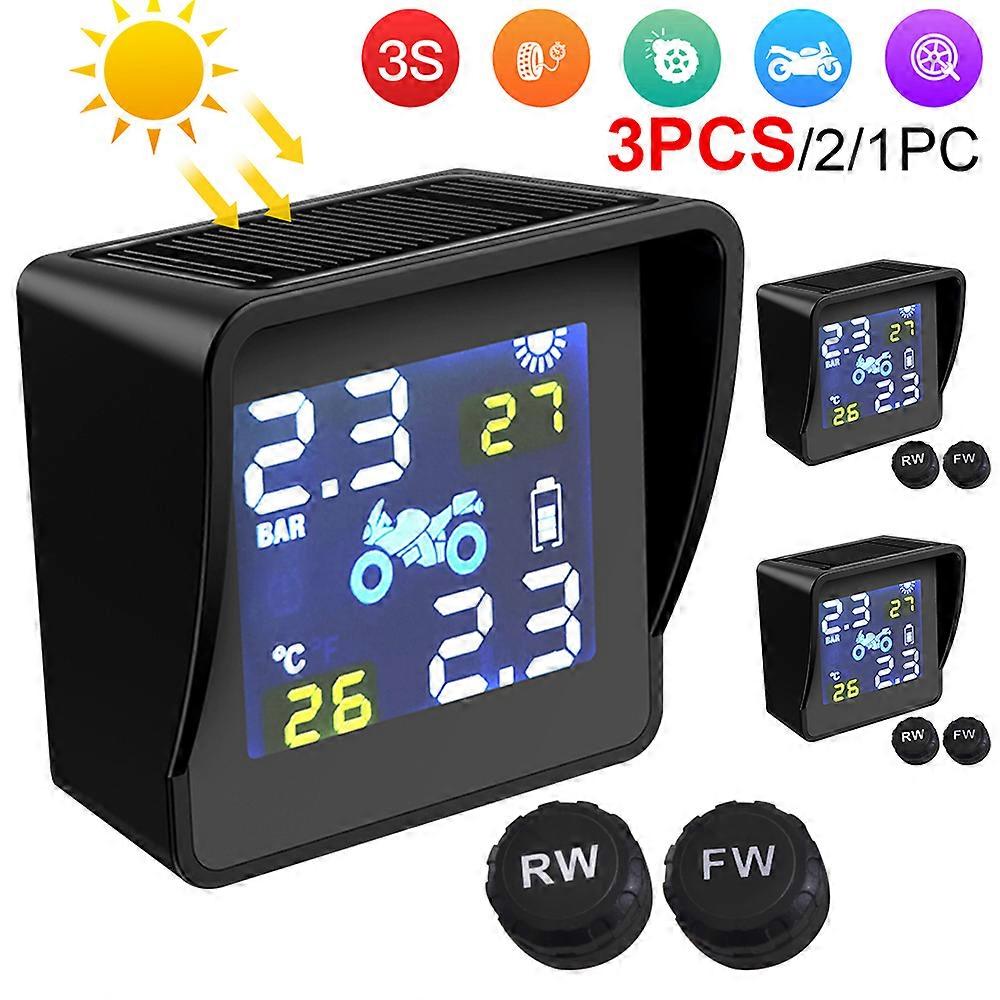 Solar Charging MotorcycleVehicle Sensors Tire Pressure s Tyre Temperature Monitoring Alarm System with 2 s for Motorbike