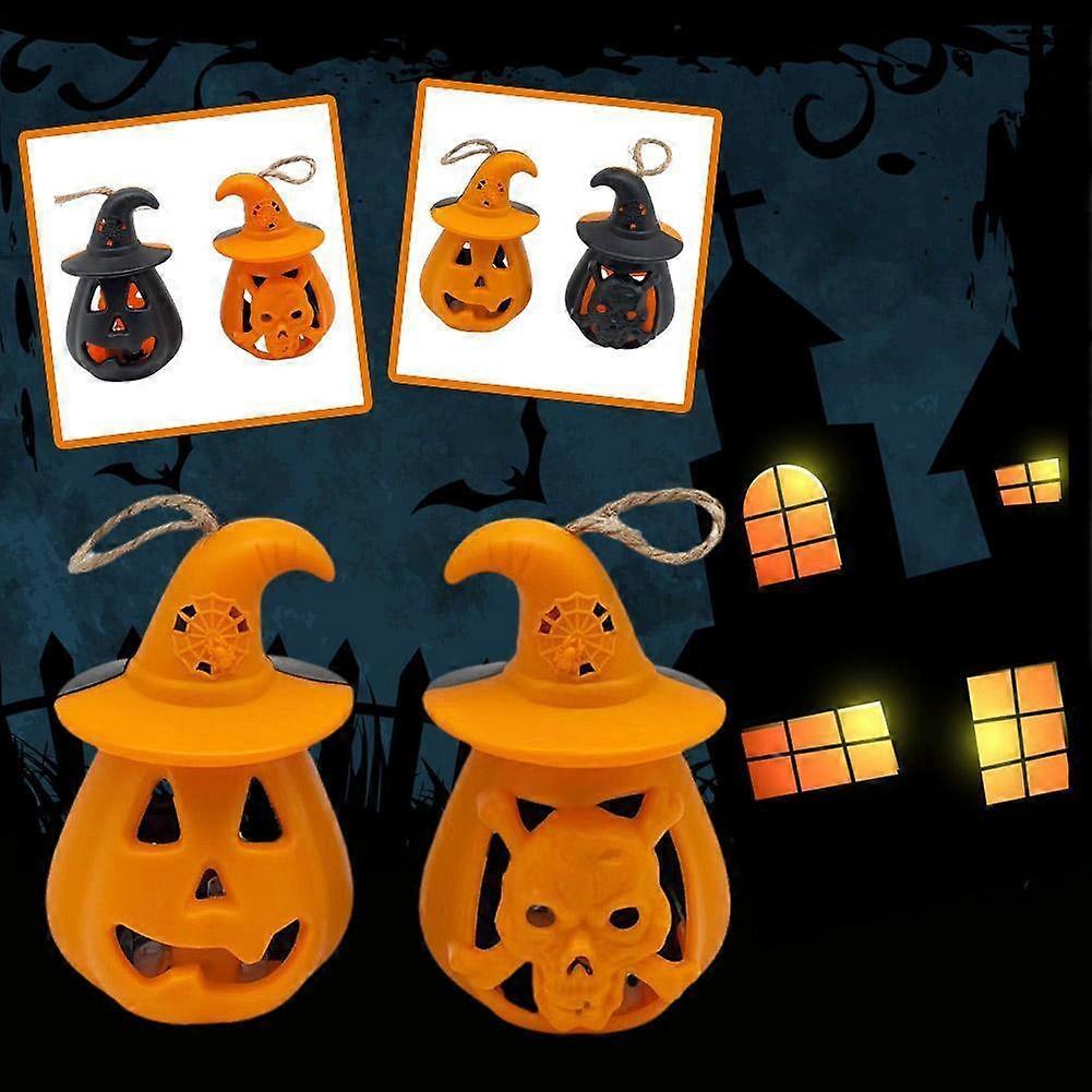 Double sided Halloween Pumpkin Lanterns Portable Skull LED Light