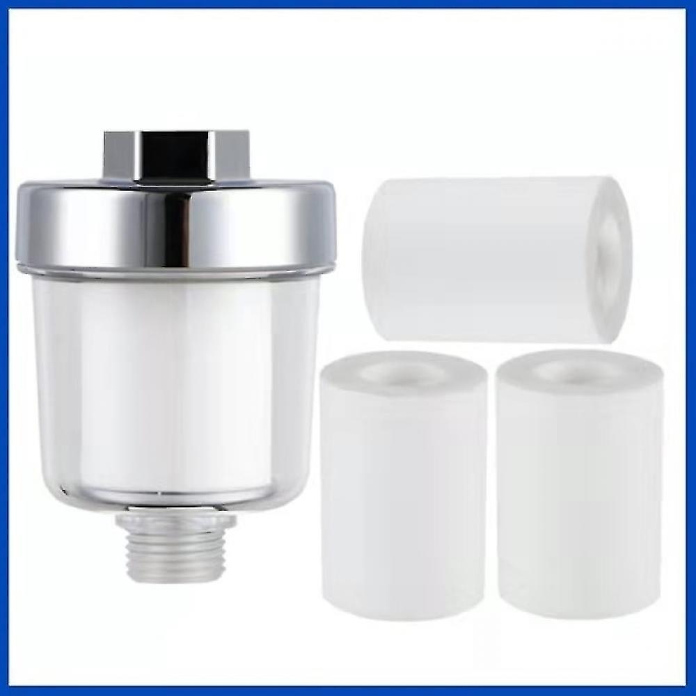 Shower water filter, shower filter with 3 replaceable filter cans