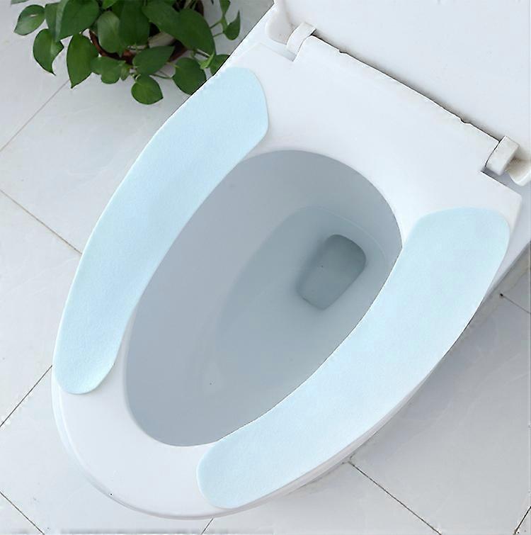 6 Pairs Reusable Washable Portable Soft Toilet Seat Stickers - Blue