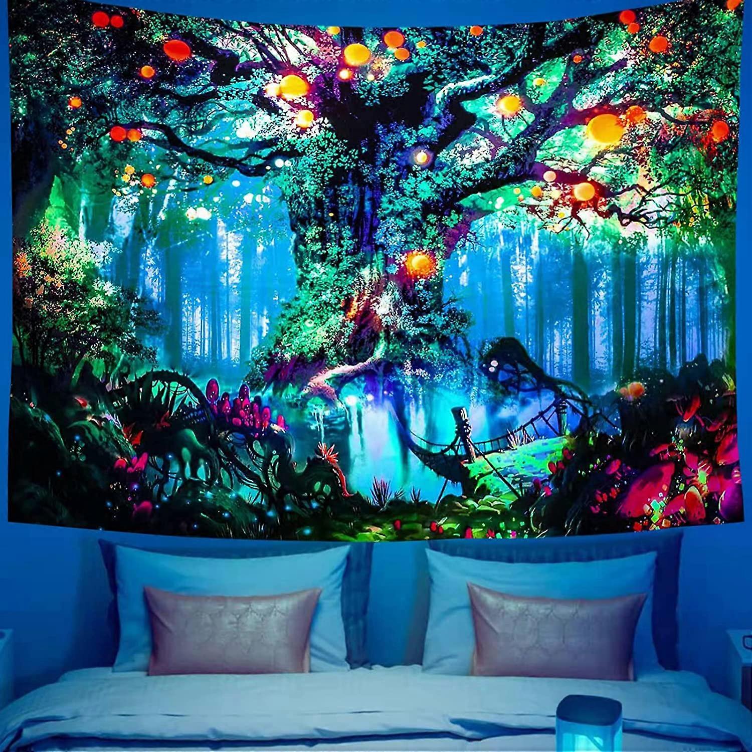 Wall hanging, fantasy forest tapestry and fairy tale poster