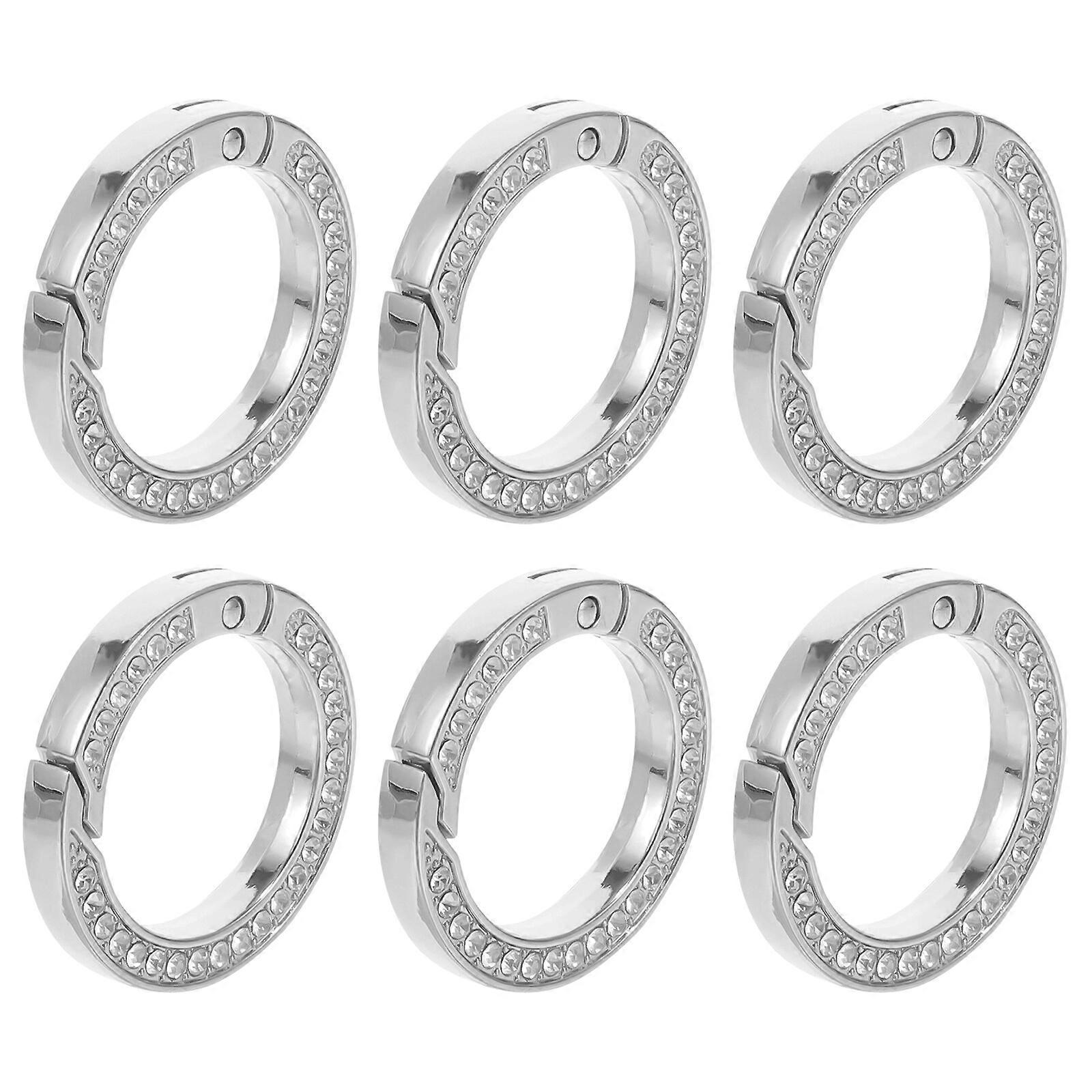 6pcs Portable Key Rings Metal Key Rings Round Key Rings Round Handicraft Key Rings for Key Chains