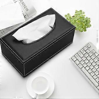 Boîte à Mouchoirs En Cuir PU Avec Fermeture Magnétique - Pour Maison, Voiture, Bureau - Noir - Design Moderne Et Pratique - 12