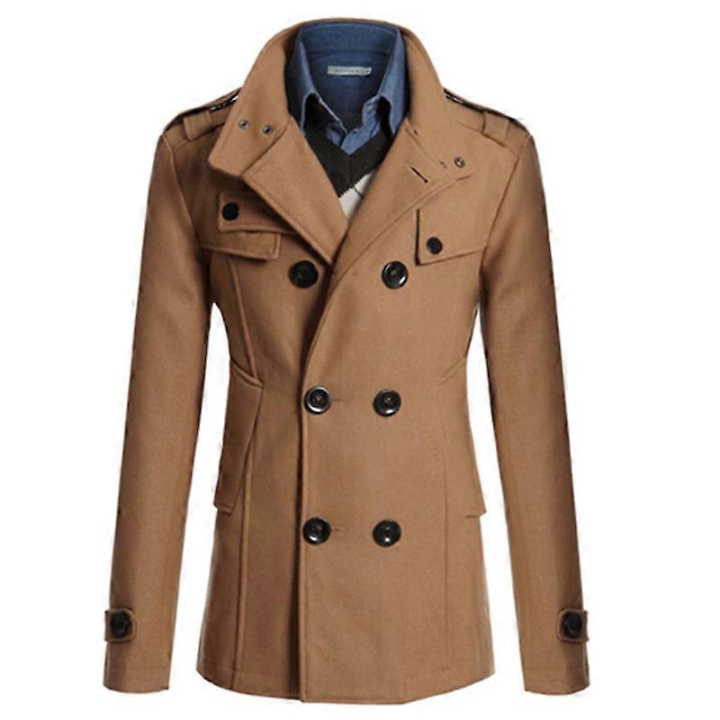 Mænd Trenchcoat Dobbeltbrystet Overwear Vinterjakke Formel Overcoat
