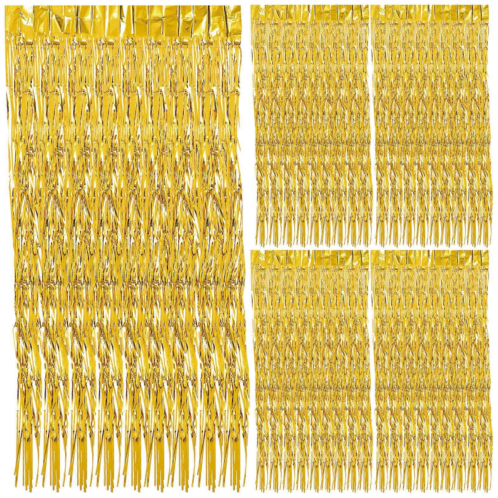 5pcs Foil Fringe Backdrop Curtain Birthday Party Streamer Backdrop Curtain Fringe Backdrop
