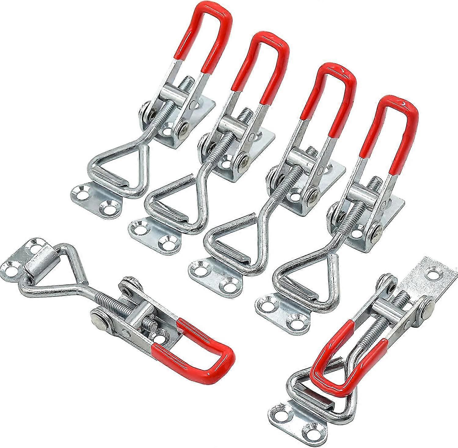 Toggle Clamp Latch, 100kg Adjustable Toggle Latch, Quick Release Toggle Catch Latch For Machine Welding Molding Woodworkingred, Silver6 Pcs Tw