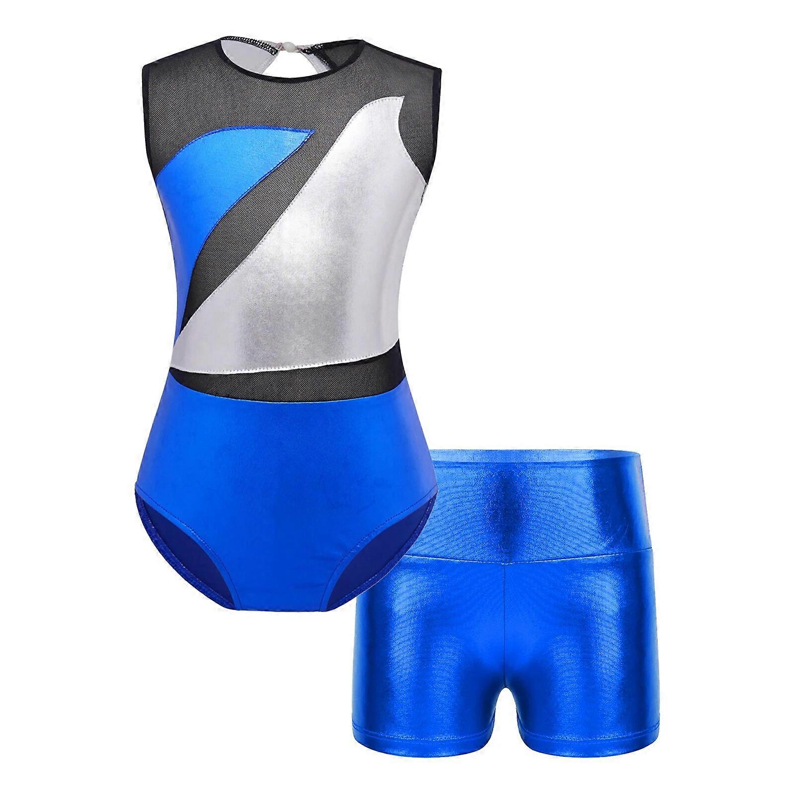 ילדים תלבושות ריקוד בלט ילדים ללא שרוולים החלקה מתכתית בגד גוף בני נוער התעמלות אוברול לבנות תחרות ריקודים