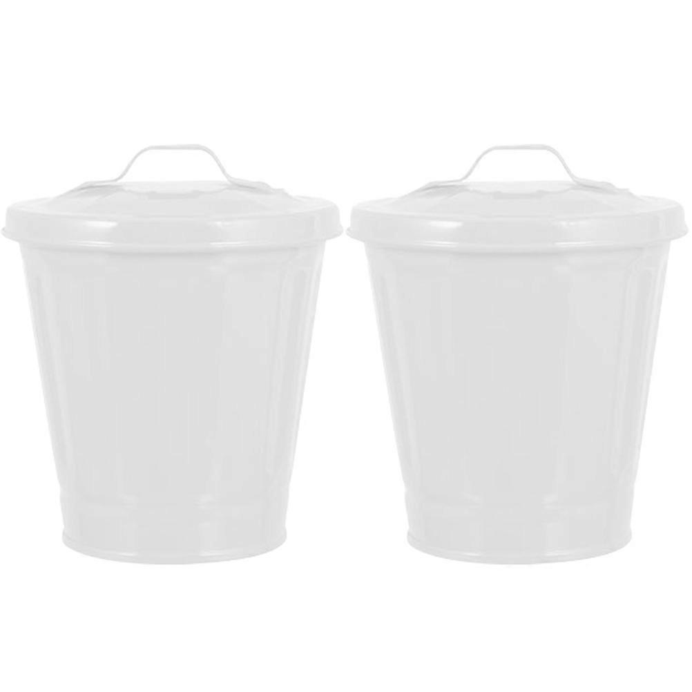 2pcs Small Trash Can Desktop Garbage Bin Multipurpose Storage Buckets Garbage Containers