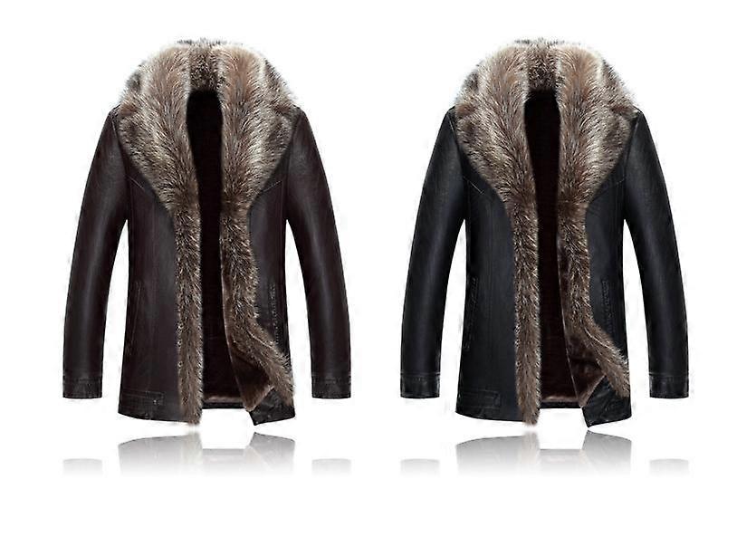 Bărbați de iarnă blană guler Jachetă scurtă din piele artificială