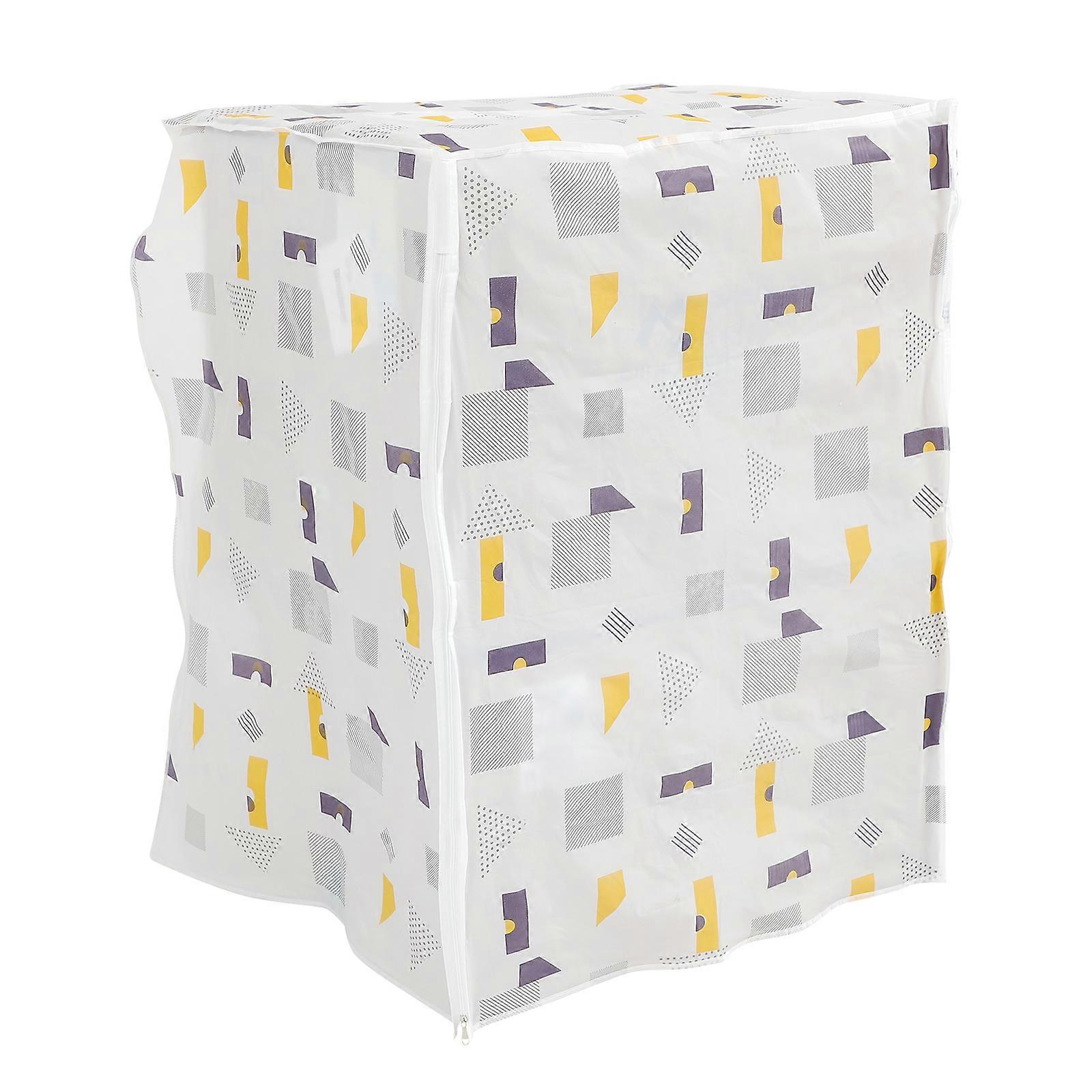 1PC Dryer Cover Waterproof Anti-splash and Anti Sunlight Irradiation Sunscreen Transparent Printing Cover for Automatic Washer Roller Pattern