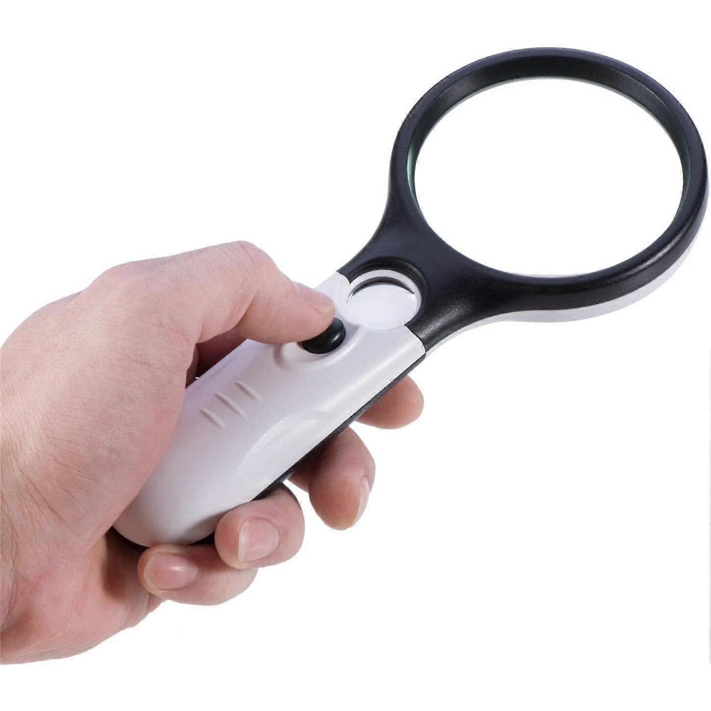 3X 45X Handheld Magnifying Glass Reading Lens 3 LED Light Jewelry Loupe