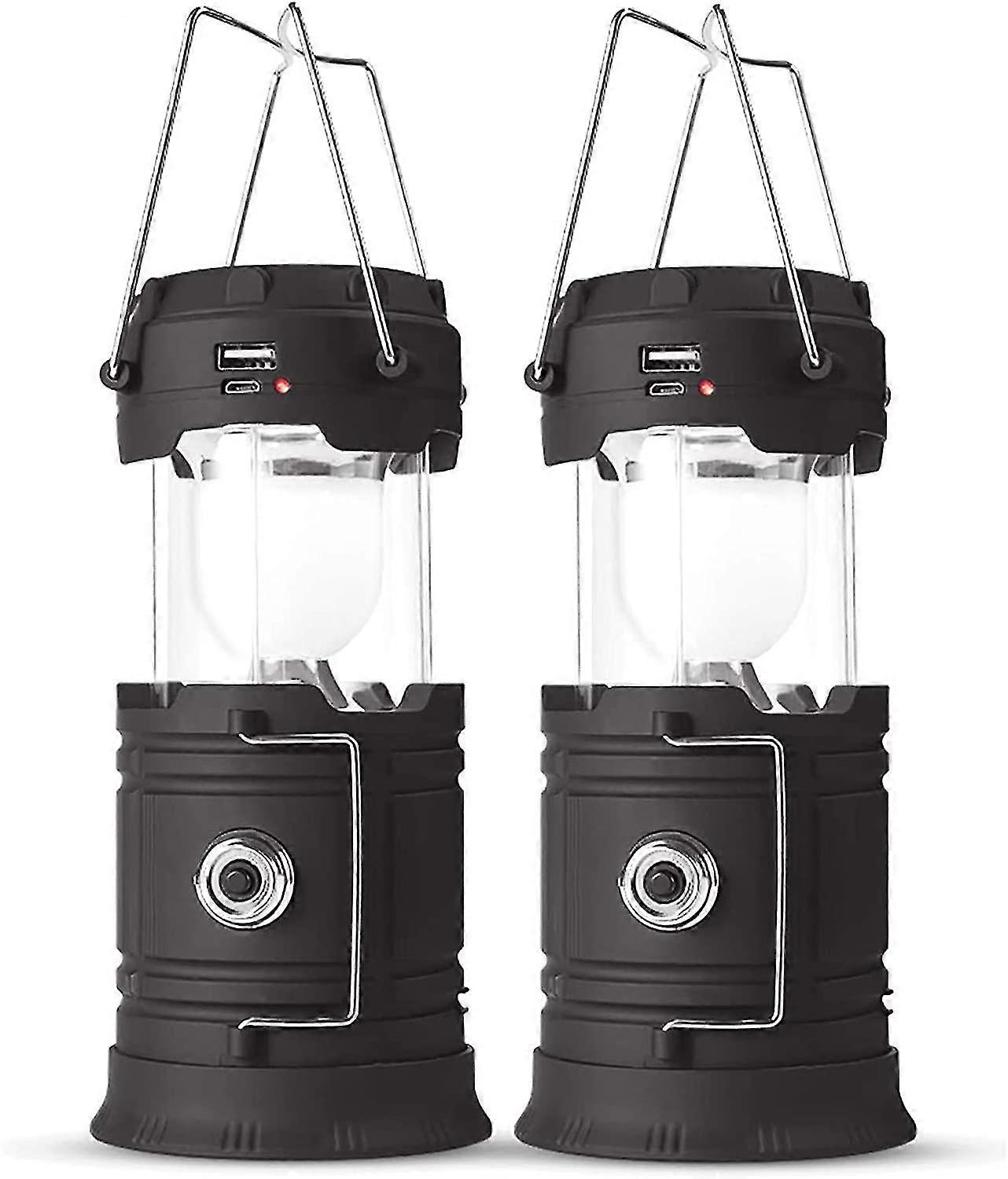 Solar Light, Usb Rechargeable Camping Light (2 Pack)