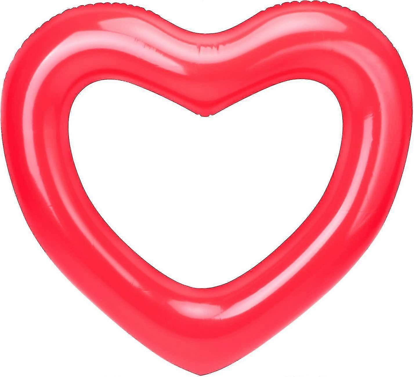 Inflatable Swimming Ring, 47.3" X 39.4" Heart-shaped Swimming Pool Floating Object Tube, Water Entertainment Beach Party Toys