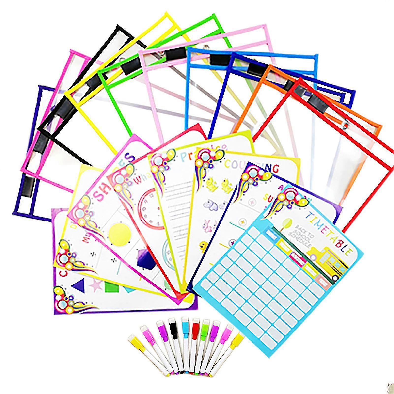 Portable Dry Wipe Pocket Transparent Wear-resistant File Bag Reusable Storage