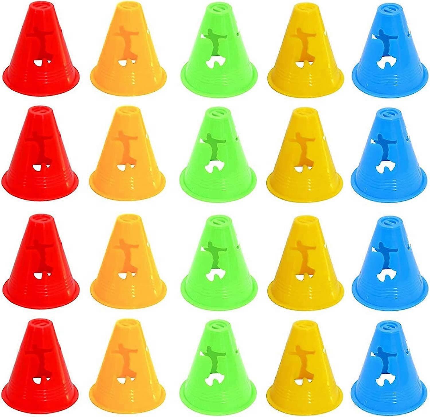20Pcs Childrens Training Cones, Traffic Cones,Childrens Multifunctional Cones, Roller Skating Obstacles