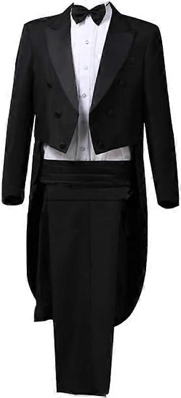 גברים חליפות טוקסידו בכושר רזה רשמי מופע קסמים תחפושות מעיל זנב ז'קט קוספליי שמלה מפוארת ז'קט מסיבת נסיך טוקס רקמת בלייזר מעילים שחור
