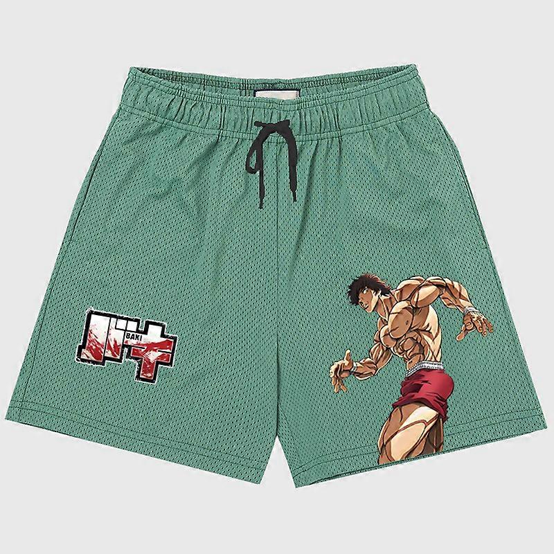 Anime Baki Hanma Spor Şort Erkek Kadın 3D Baskılı Hızlı Örgü Kuru Rahat Şort Moda Kısa Pantolon Fitness Egzersiz Koşu için