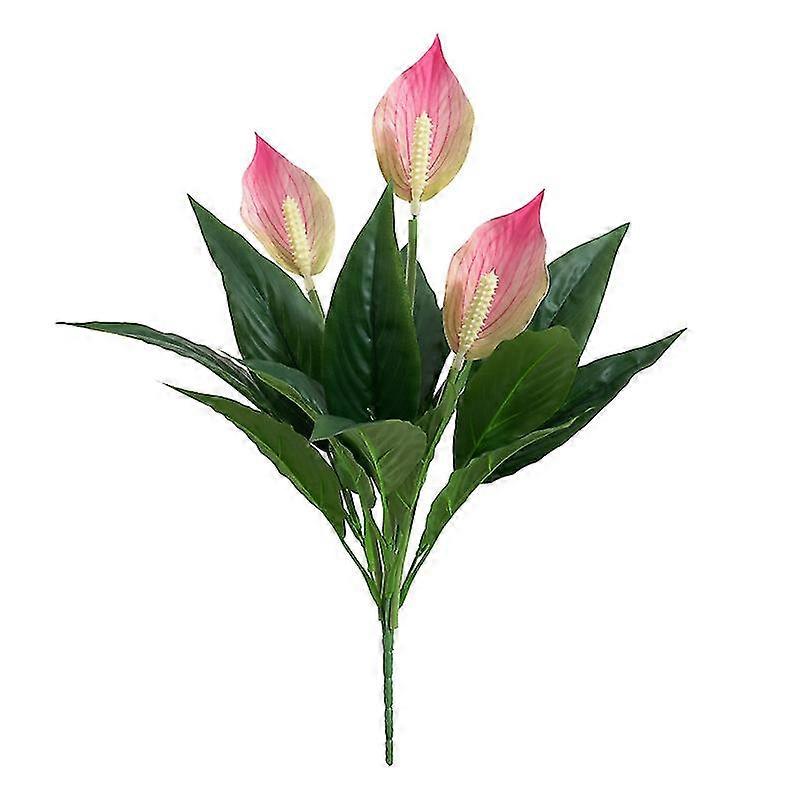 2PCS Beautiful Fine Texture Artificial Flower Vivid Handmade Plastic Simulation Spathiphyllum