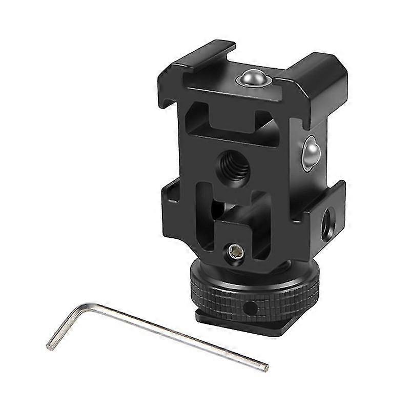 Triple Hot Shoe Mount Adapter Dual Screws Bracket Stand Holder for DSLR Camera for LED Video Microp
