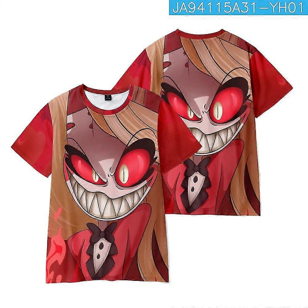 Hazbin Hotel Hell Inn Druk cyfrowy 3D Luźna krótka koszulka z krótkim rękawem jnnjv