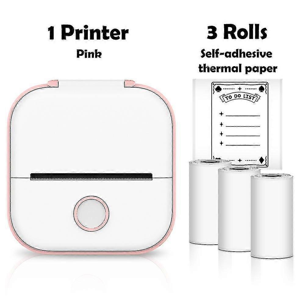 FG Data Open Item - Pink B-Phomemo T02 Mini Printer Portable Printer Thermal Printing Sticker Wireless Inkless Pocket Printer Label Printer
