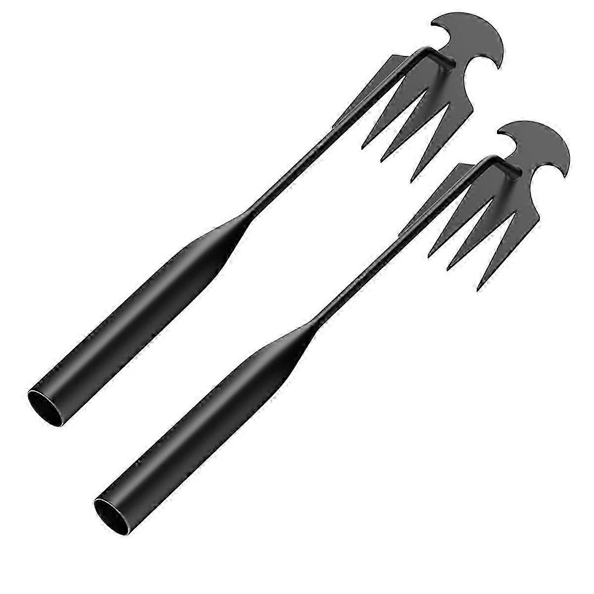 Gardening Manual Weeding Tool, Upgraded Weeding Tool, 4-tooth Dual- Manual Multi- Weeding Tool Black