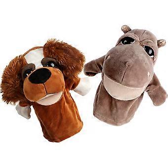 Animal Hand Puppets Theaters Soft Set with Movable Open Mouth Plush Imaginative Pretend Play Toys 3+ Gift for Boy Girl