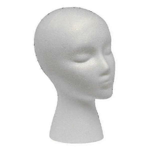 Styrofoam Skum Mannequin Parykhoved Display Hat Cap Parykholder Hvidt skumhoved