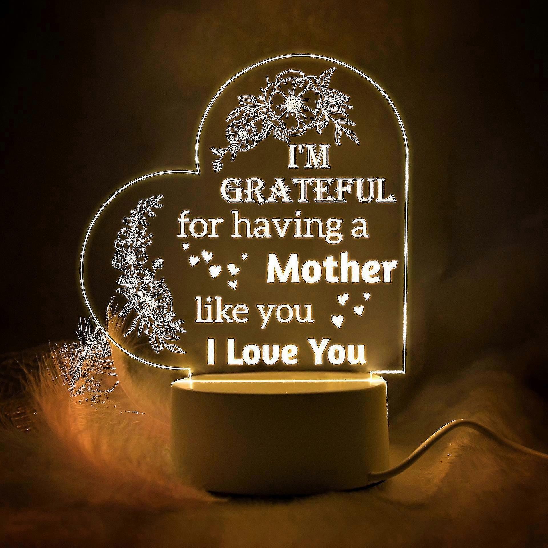 Muttertagsgeschenke Geburtstagsgeschenke für Mama Acryl Usb Low Power graviertes Nachtlicht - JA