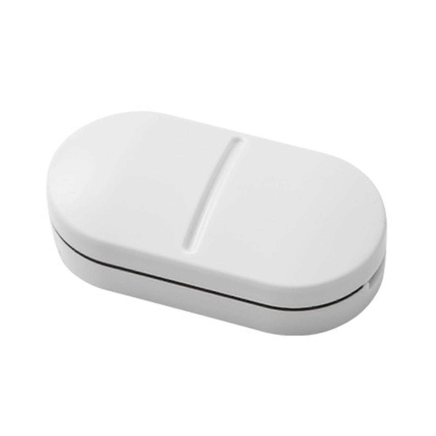 2-In-1 Portable Pill Cutter Box Food Grade Sharp Stainless Steel Blade Multi-functional Travel