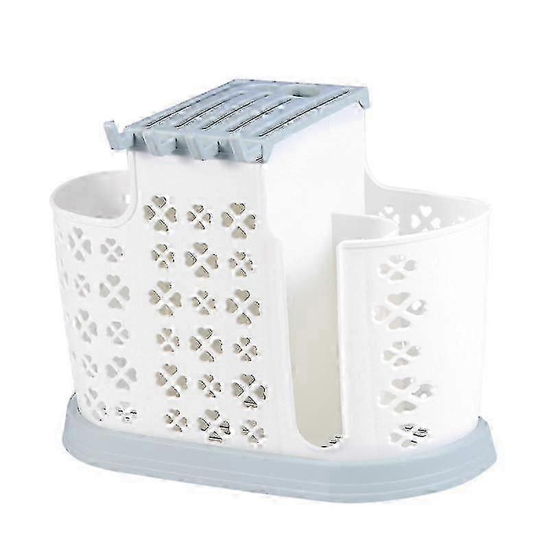 Kitchen Tableware Plastic Organizer Racks Multifunctional Chopsticks Spoons Holder(milk Blue)