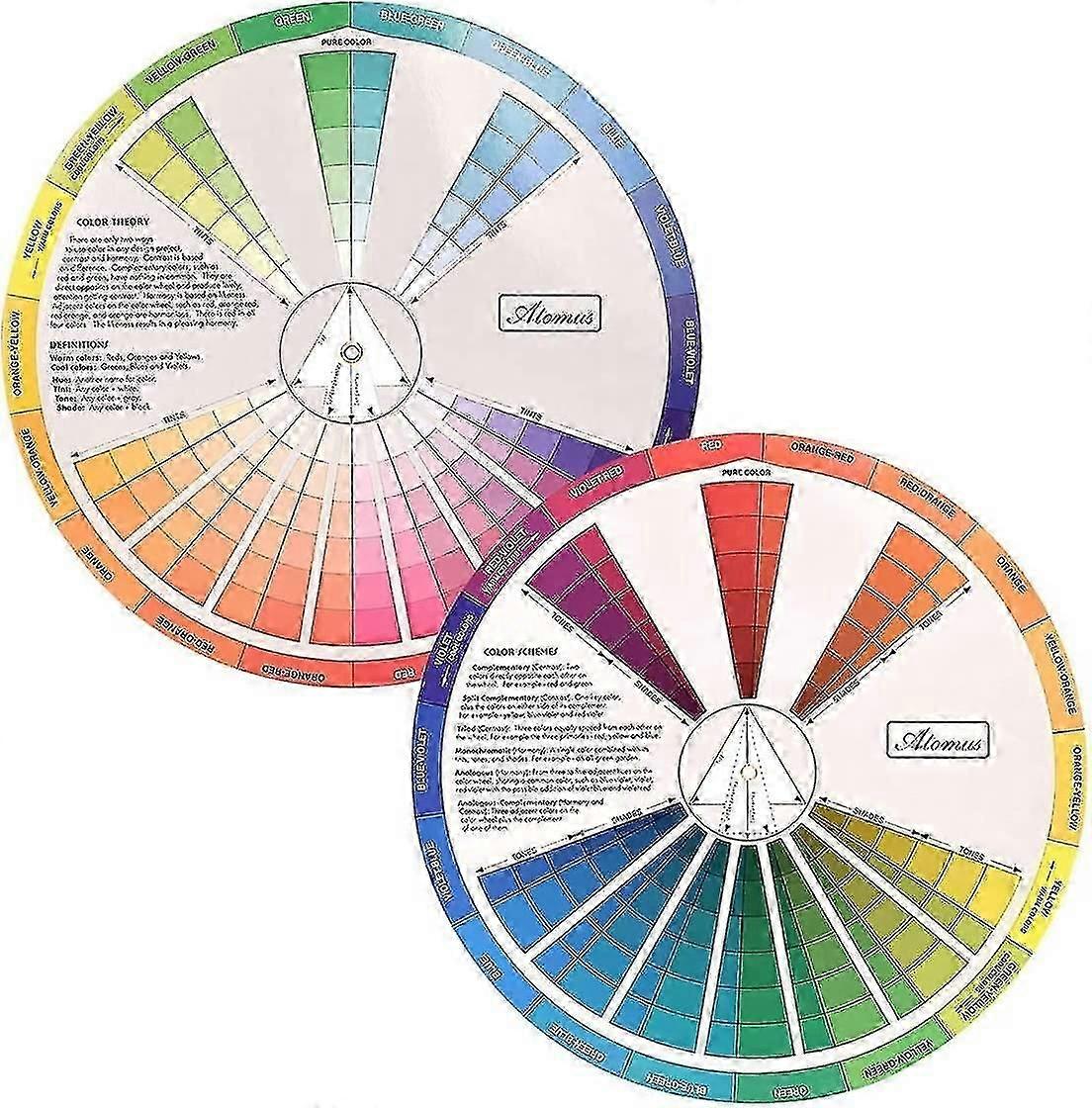 Color Circle Disc Color Wheel, Paint Mixing Learning Guide Art Class Teaching Tool Wheels