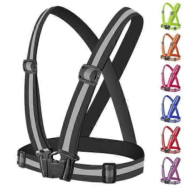 Safe High Visibility Protective Safety Reflective Vest Belt Jacket, Night Cycling Reflector Strips Cross Belt Stripes Adjustable Vest
