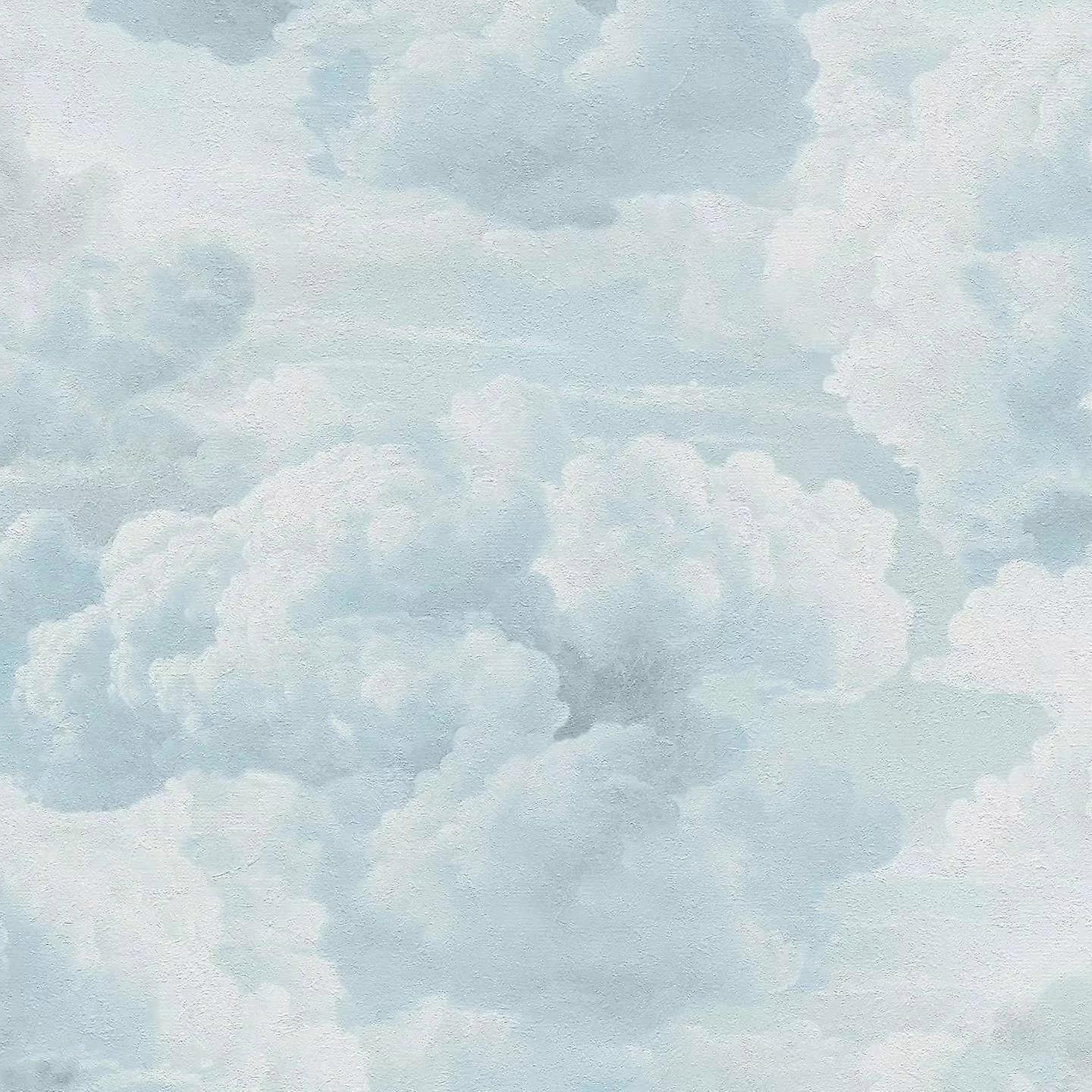 Blauw Wit Metropolis Cloud Effect Behang