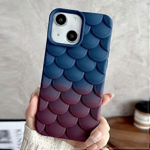 For iPhone 15 Gradient Mermaid Scale Skin Feel Phone Case