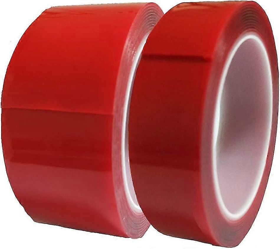 Double Sided Adhesive Tape, Heavy Duty Heat Resistant High Adhesion Transparent Strong Adhesive Removable Double Sided Mounting Tap (2pcs(25mm+40mm)),