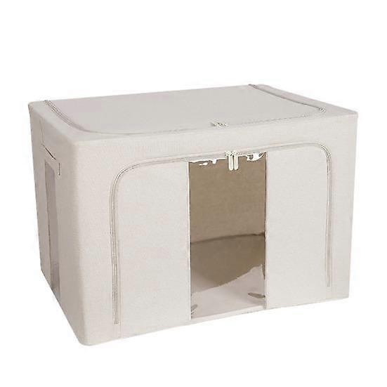 Clothes Storage Bins with Metal Frame Stackable Storage Box Zipper Closure